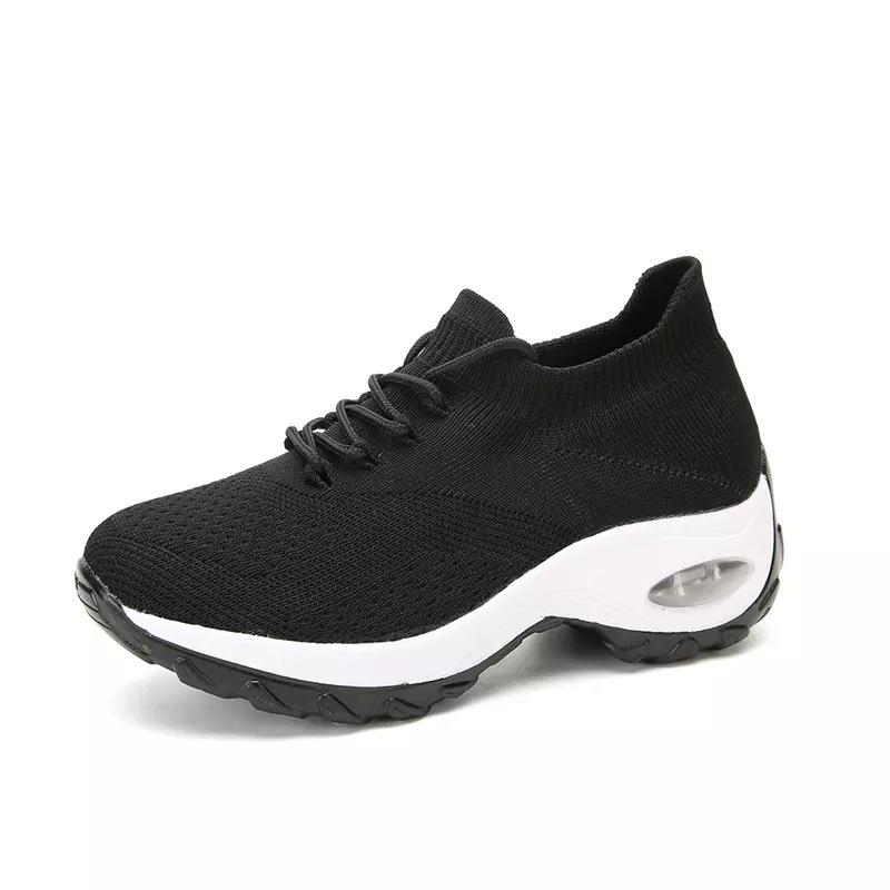 Plus Size High Elastic Fly Knit Breathable Sock Shoes - Lightweight & Fashionable Women's Spring/Autumn Casual Sports Shoes
