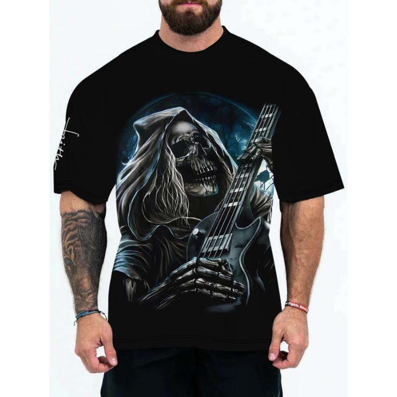 T-shirt Casual à Manches Courtes et Col Rond pour Homme - Impression Couleur 3D - Mode Casual