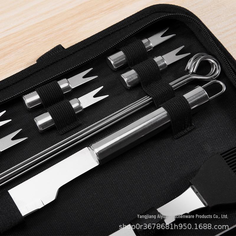 Portable Stainless Steel BBQ Tool Set for Home, Outdoor, and Camping – Includes Knife and Fork