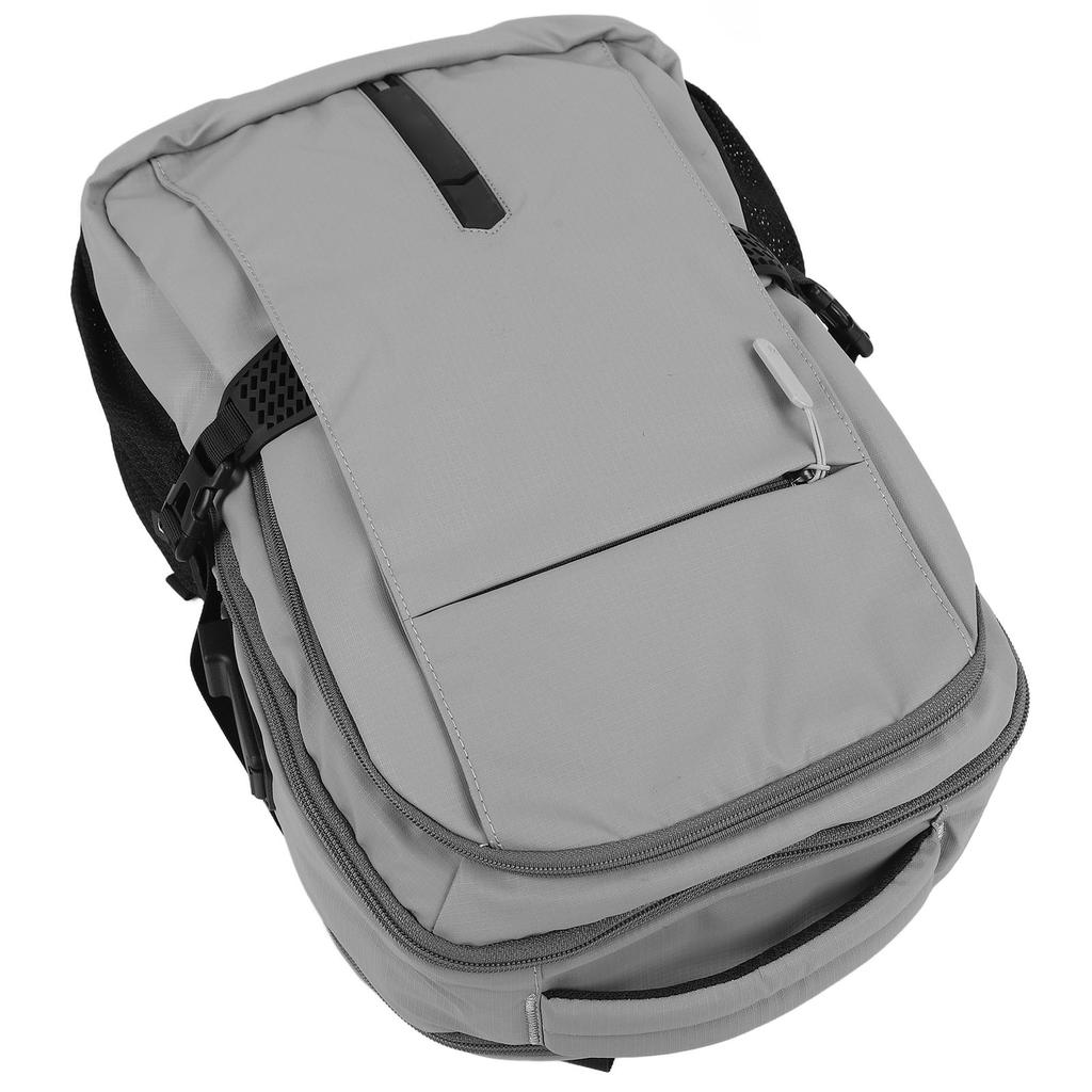 Laptop Backpack Multifunctional Anti Theft Waterproof Grey Fashionable Business Package for Men