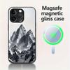 Magnetic Exquisite Innovative Mountain Pattern Glass Phone Case for iPhone 11 12 13 14 15 16 17 PLUS PRO PRO MAX