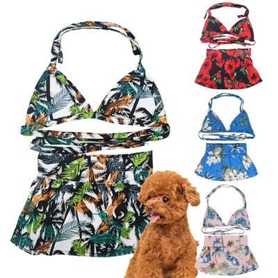 1 set costume da bagno per animali domestici design con lacci morbido e confortevole stampa cane accattivante floreale gatto gonna da spiaggia estiva festa in spiaggia