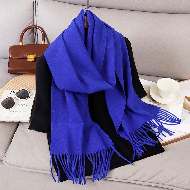 

Роскошный однотонный кашемировый шарф женский зимний с кисточками пашмина платок шаль женский крупной вязки парео мягкий уличный ветрозащитный буфанда 30x190cm