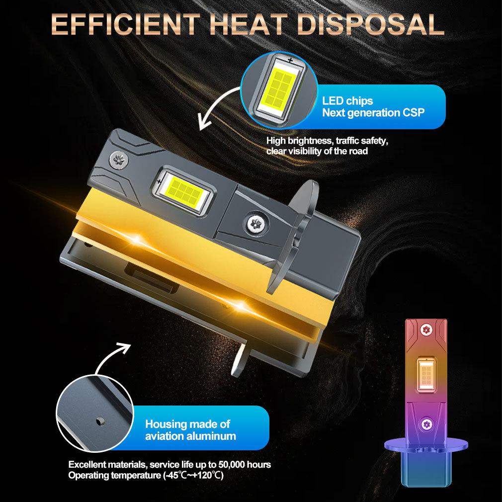 2 buc Becuri LED H3 Canbus Fără Ventil Fază Lungă 6500K Alb Mașină LED Far de Ceață Lampă de Condus DRL Fără Ventil 12V Design Mini