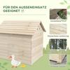 Holz Entenhaus Geflügelstall für 2-4 Enten mit zu öffnendem Dach Erhöhte Füße Luftlöcher Natürlich