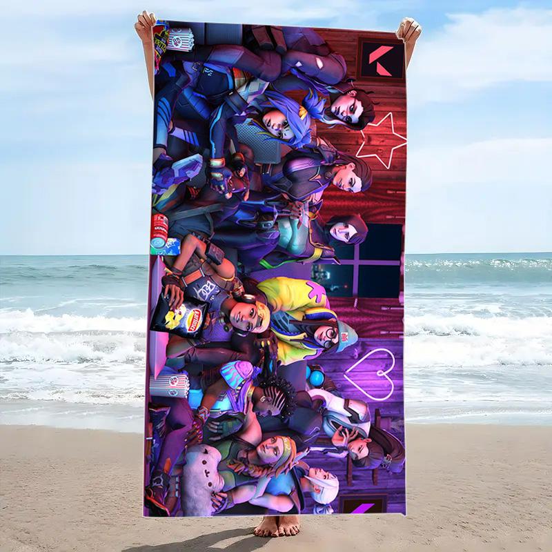 Valorant Print Beach Towel, Large Soft Quick Dry Towel for Beach Camping Swimming