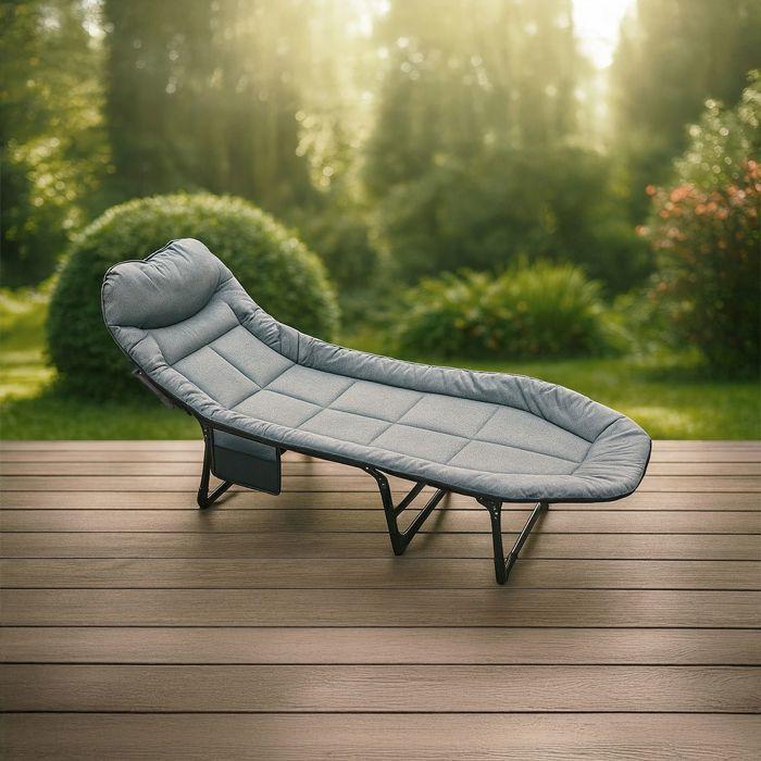 Garden Sun Lounger - Divit GI20 - Foldable - 5-position Backrest - Capacity 200 Kg
