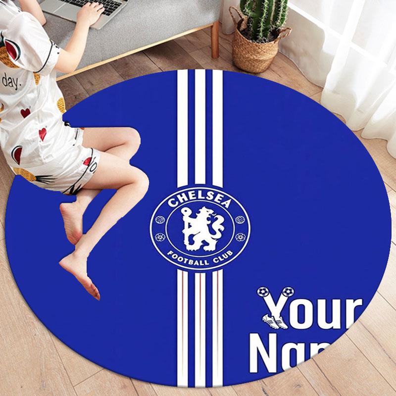 Chelsea F Custom Name Round Area Rug,Carpet Rug for Living Room Bedroom Sofa Playroom Decor,Non-slip Floor Mat