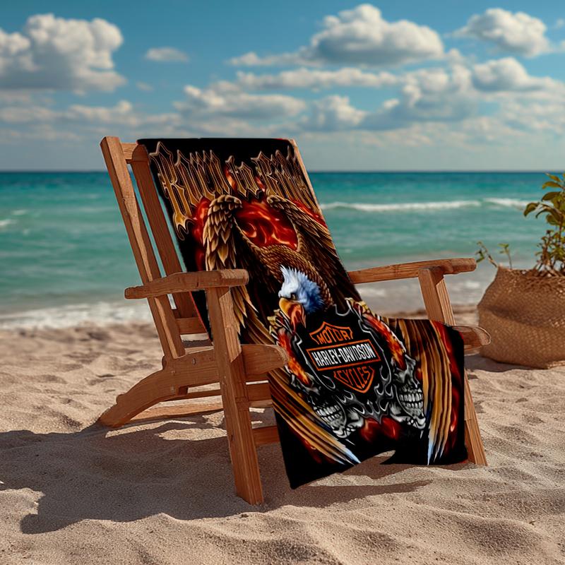 Vintage Motorcycle Fashion Beach Towel: Ideal for Summer Adventures Soft, absorbent and quick drying suitable for swimming and bathing
