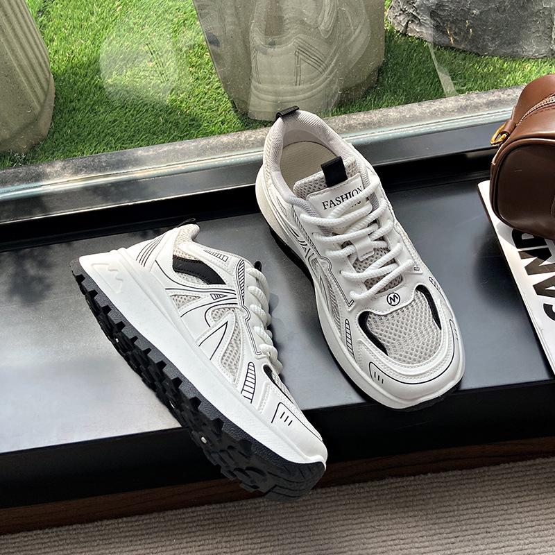 Internet celebrity platform dad shoes women 2025 autumn new casual sports women's shoes mesh super fire thin running shoes