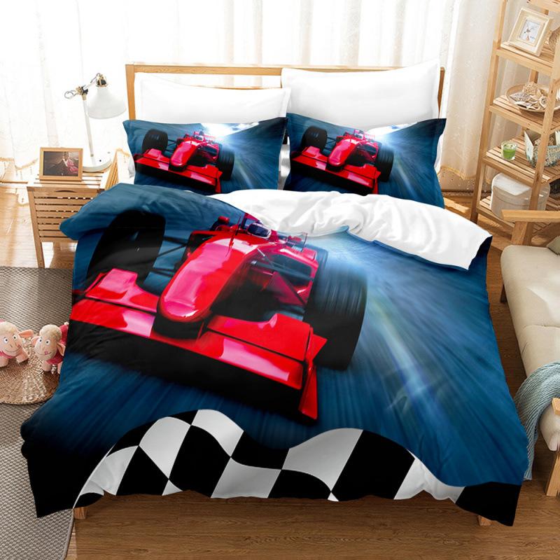 Three-Piece Car Truck Motorcycle Train Quilt Cover Digital Printing Kit