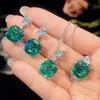 Jewelry Copper Bottom Gold-Plated Simulation Bird'S Nest Chepala Green Retro Temperament Set Main Stone 12 * 12