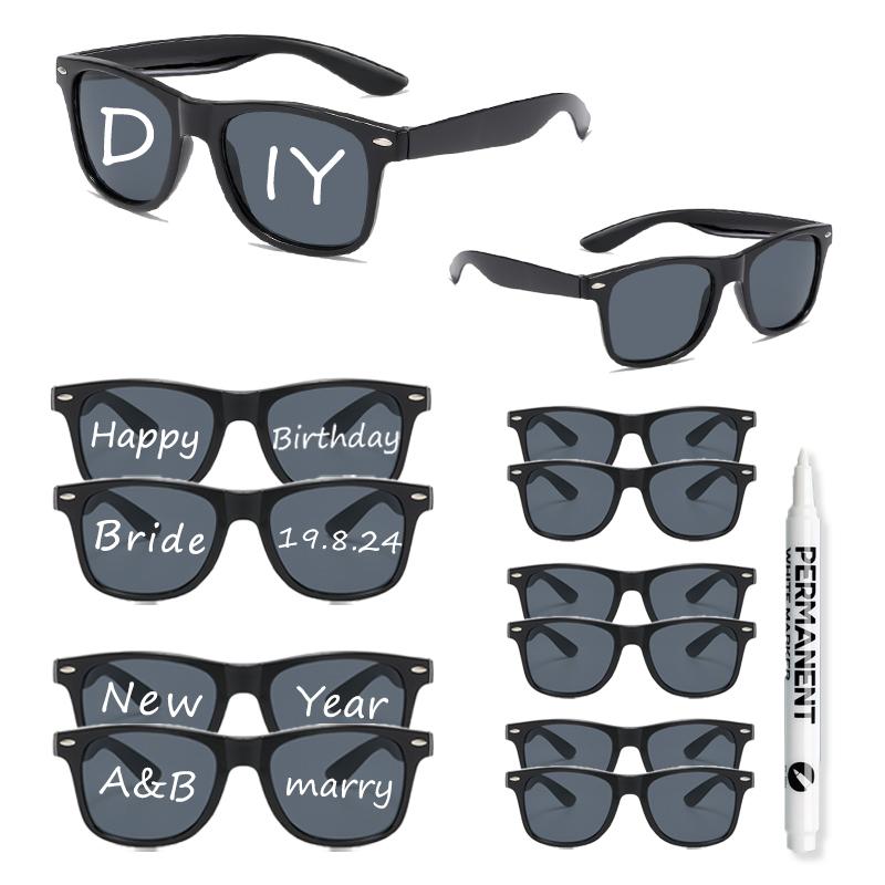 8pcs Small Oval Sunglasses Women Vintage Brand Retro Black White Sun Glasses Classic Shades Female Oculos UV400