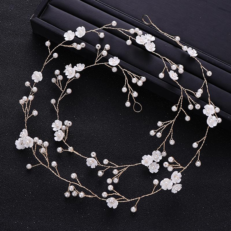 Trendy Pearl Flower Hair Band Headdress Bride Headdress Princess Hair Band Wedding Tiara Gold Headdress Bride Hair Accessories