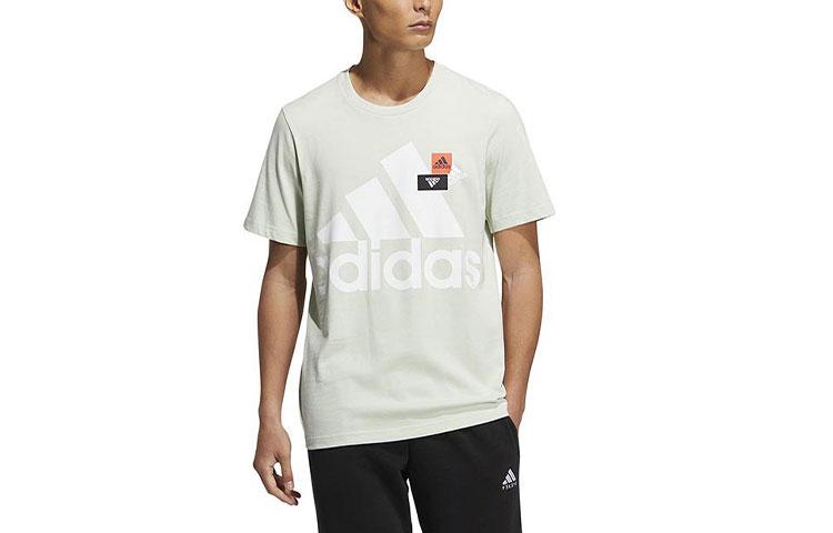 Adidas T Shirts Unisex Green Crew Neck Moderate Straight Fit HN9046 XL