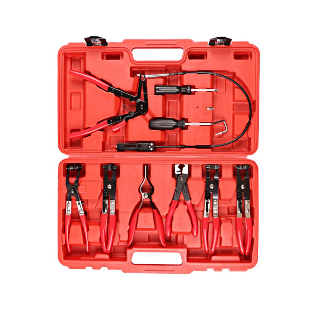 Carbon Steel Oil Pipe Curved Tube Hose Pliers Clamps Car Repair Tool Kit Set