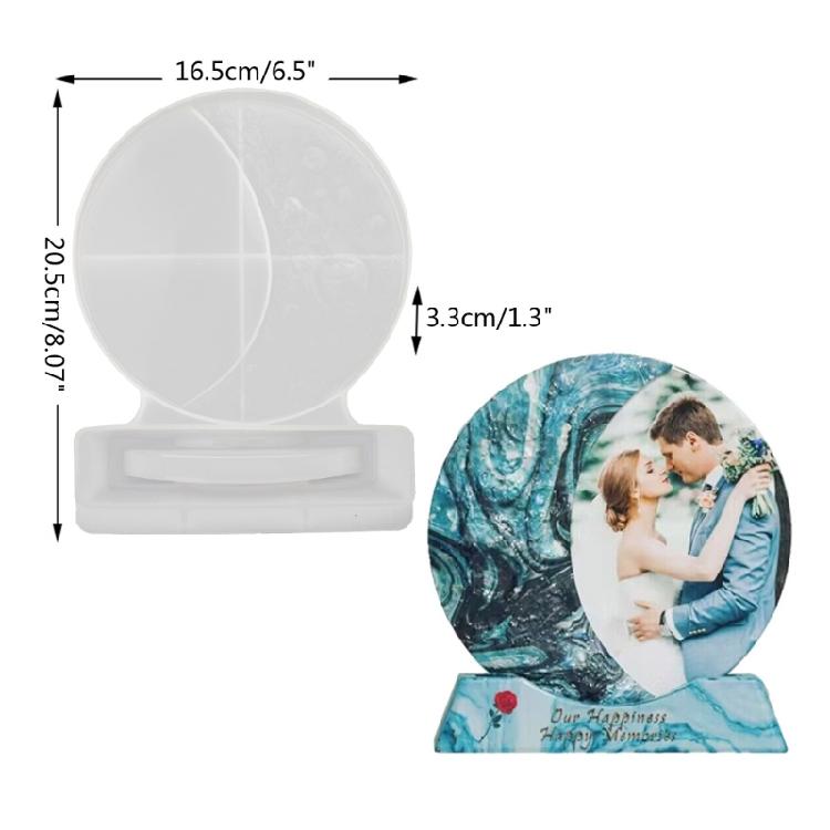 Epoxy Moon Photo Frame Ornaments Silicone Mold with Base for Jewelry Making