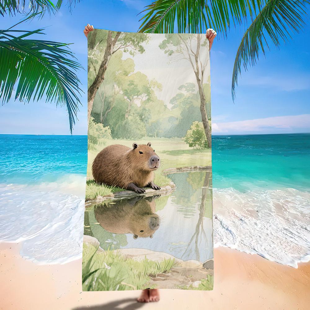 New Cute Animal Printed Microfiber Beach Towel Quick Dry Absorbent Soft Bath Towel For Kids