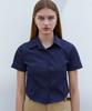 TRIP LE SENS Women'S Crop All Day Crinkle Shirt _Blue