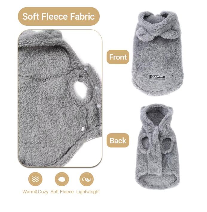 Weiche Fleece Hundekleidung Süßer Hoodie Mantel Für Kleine Mittlere Hunde Katzen Herbst Winter Welpen Kapuzenjacke Pullover Mops Kleidung