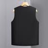 Men's Autumn/Winter Fleece-Lined Multi-Pocket Sleeveless Vest - Warm Cotton Waistcoat for Middle-Aged & Elderly