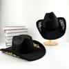 JYL TS DIY High End Cowboy Hat Leather Band Riding Cap Suede Fabric