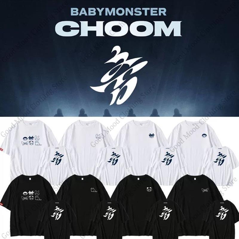 BABYMONSTER CHOOM T-Shirt Kpop Mode Neues Album Fans T-Shirt Unisex Damen Lässig Sommer Hohe Qualität Baumwolle Kurzarm T-Shirts