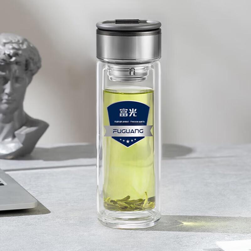 Fuguang Mingchuan Double Wall Glass Tea Bottle 400ML
