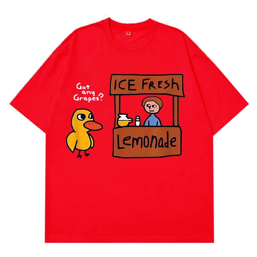 The Duck Song Got Any Grapes Funny Meme Tshirts Men Women Fashion Summer Shortsleeve Loose Casual Harajuku Tshirts Streetwear