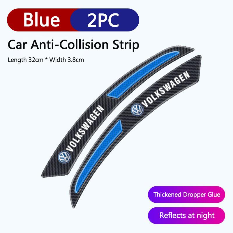 Carbon Fiber Car Sticker Reflective Warning Safety Tape Anti Collision Stickers For VW Volkswagen MK4 Bora Golf Jetta Passat GTI ze1