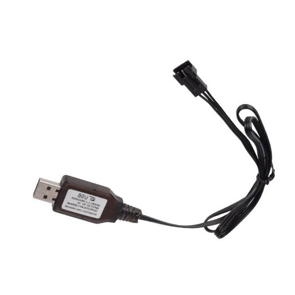 Advanced 6.4V Charger SM3P 600mA Battery Charging Cord with Safe Protections for Engineering Vehicle, Toy Car Black
