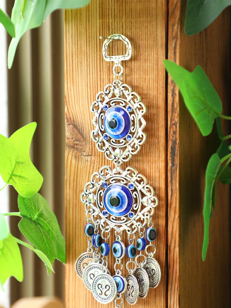 Boho Evil Eye Hanging Wall Decor Metal Pendant Wall Art Hanging Ornament Gothic Home Decor Garden Wind Chimes Outdoor Decoration