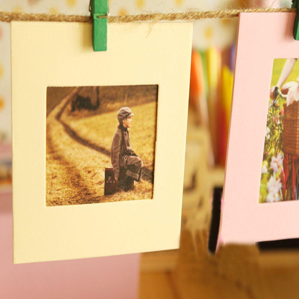Picture Art Picture Wall Hanging with Wood Clip Rope Photo Frame Paper Photo Album Frame 3Inch DIY