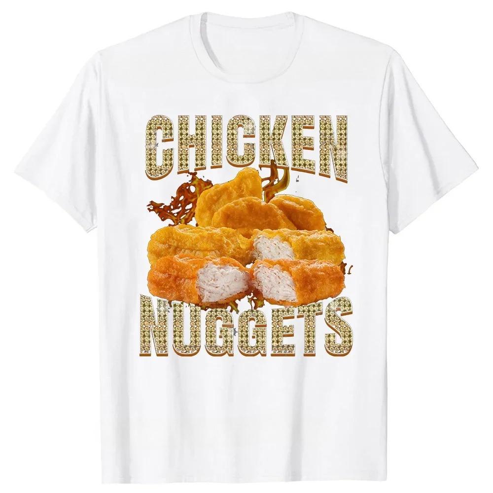 

Short Sleeved Round Neck Y2k Tshirt Men Clothing New in Top & Tees Mens T-Shirt Camisetas Humor Funny Chicken Nugget Meme 70334 4XL