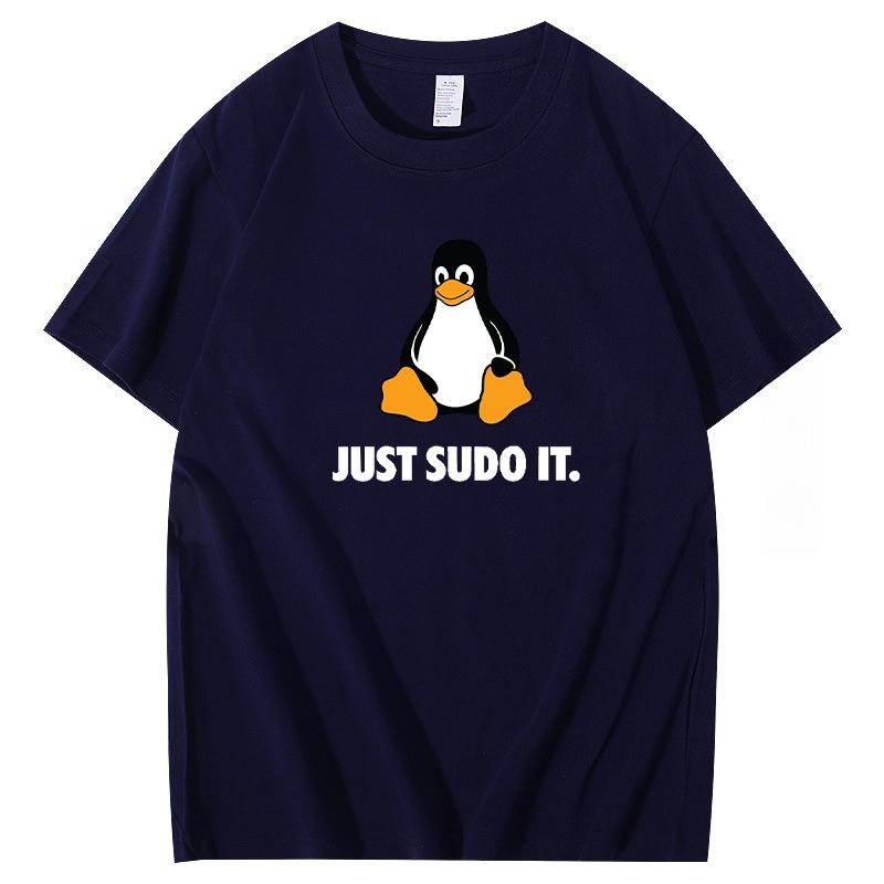 Prostě to Sudo Udělej Tričko Vtipné pro Muže Linuxový Operační Systém Tučňák Styl Oblečení Vrcholy Trička s Krátkým Rukávem Letní Prodyšný Vrchol