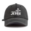 Pc JESUS Print Washed Baseball Cap for Adults  Minimalist Retro Style Casual Soft Adjustable Dad Hat Perfect As Gift