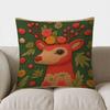 Home Decor Christmas Snowman With Flowers Decorative Pillow Pattern Cushion Cover Suitable For Sofa Bedroom Car Pillow Cover
