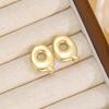 18K Polished Cute Bubble 26 Alphabet Stud Earrings - Minimalist Ear Jewelry