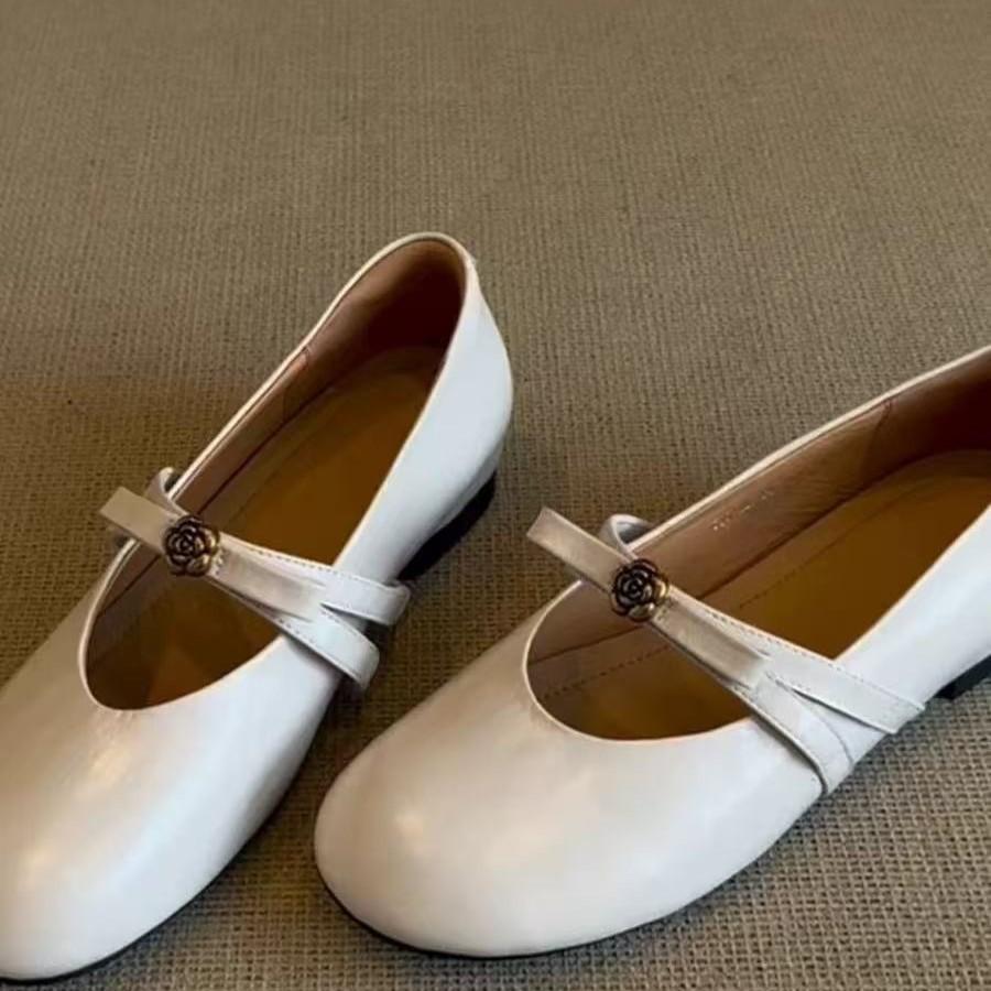 Schafsleder-Modell~ Französische Einzel-Schuhe Damen flache Ballerina-Abendschuhe mit Röcken sind schön und machen nicht müde, Retro Mary Jane Schuhe