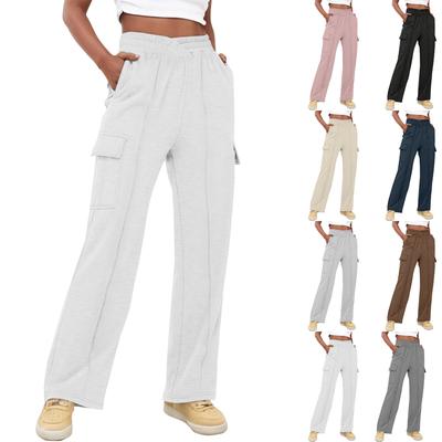 Calça de moletom feminina casual de lã solta cintura alta calça jogger feminina calça de moletom casual calça de yoga homewear