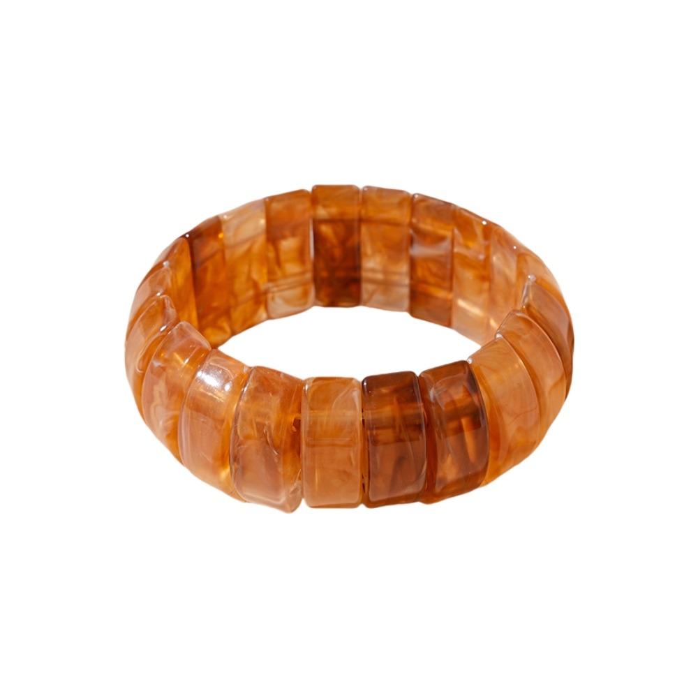 Wide Rectangle Irregular Wide Bracelet Bohemian Retro Hand Ring Acrylic Bangle  Lady Girls