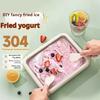 Ice Cream Maker Pan Multifunctional with 2 Scrapers Ice Cream Maker Plate DIY Cold Sweet Fried Food Plate Rolled Ice Cream Maker