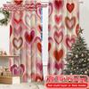 2D Flat Printing  2pcs Heart Cascade Modern Curtains Versatile Fabric Curtains All Seasons for Translucent Digital Printing