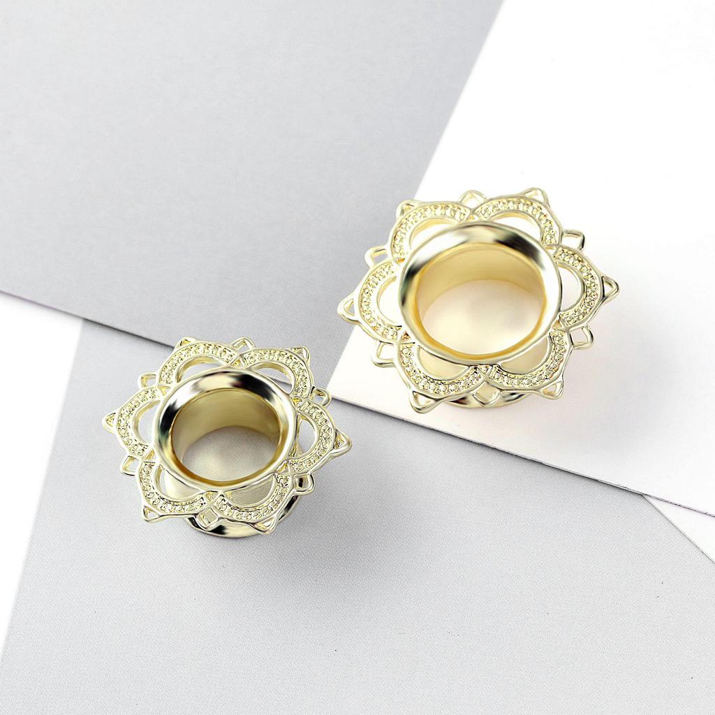 Personalized Stainless Steel Flower Ear Expander Piercing Jewelry