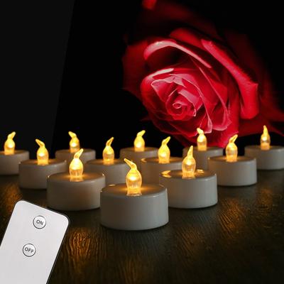 12/24 Stück Flackernde LED-Kerze mit/ohne Fernbedienung, Teelicht für Halloween, Weihnachten, Heimdekoration