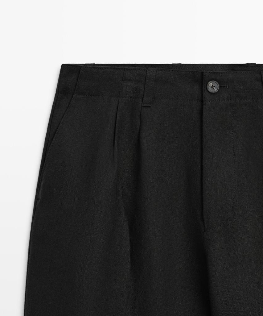 Masimodutti 100% Linen Pintuck Pants