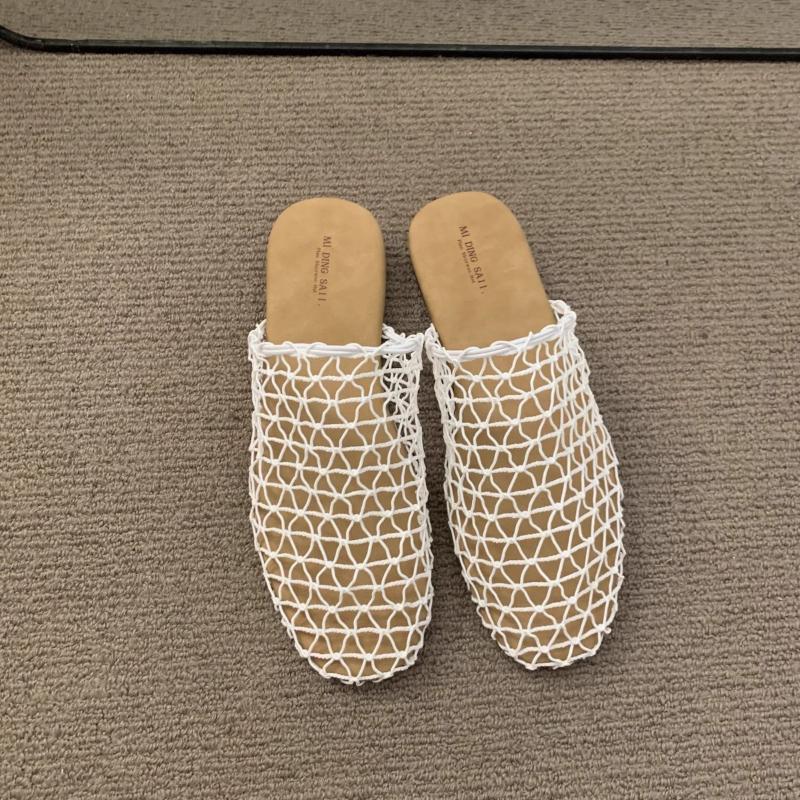 Fashion Fashion Women Fishing Net Sandals Summer New Round Toe Flat Shoes Simple Versatile Women's Slippers Comfort Non Slip Woman Shoes