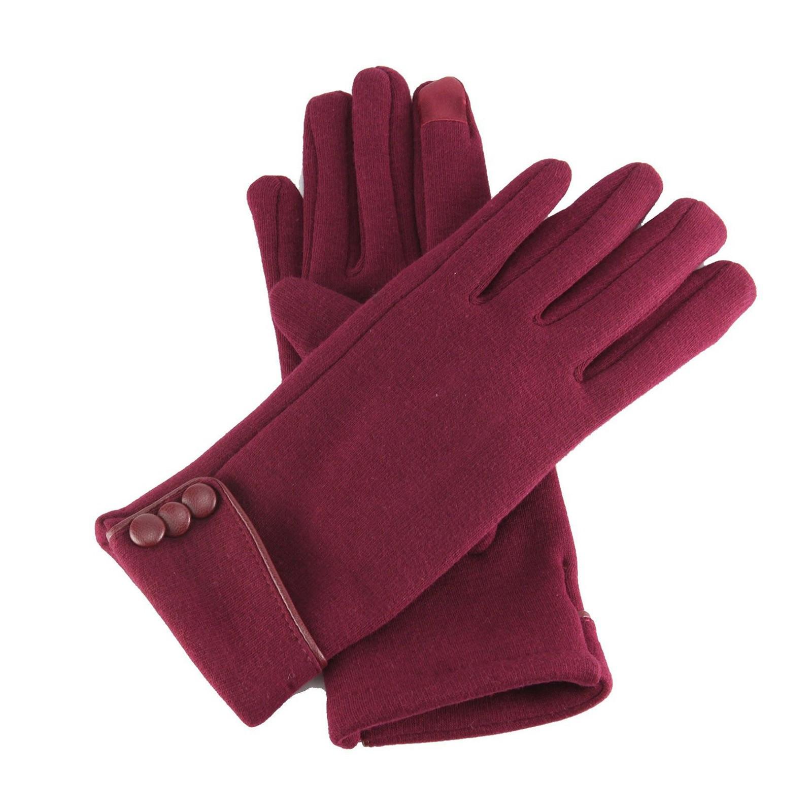 

Женские перчатки для сенсорного экрана, зимние теплые термостойкие перчатки с толстой подкладкой и текстовыми сообщениями, ветрозащитные перчатки для вождения для женщин One Size красный