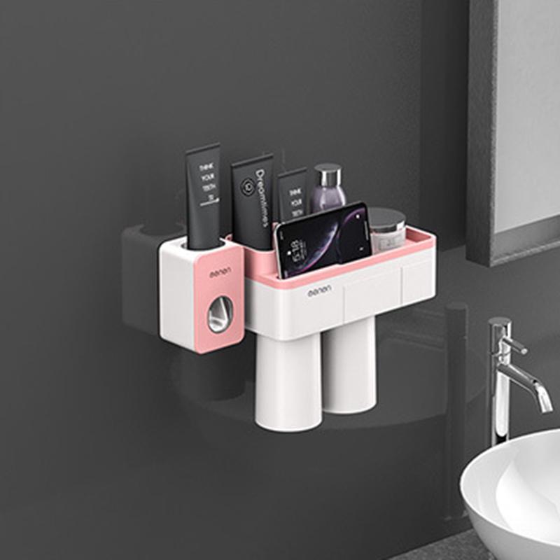MAITA Magnetic Adsorption Inverted Wall Mount Firmly Bathroom Storage Rack Toothpaste Squeezer Family Set