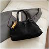 Retro high-value underarm bag women's 2025 new large-capacity suede tote bag simple shoulder commuter bag